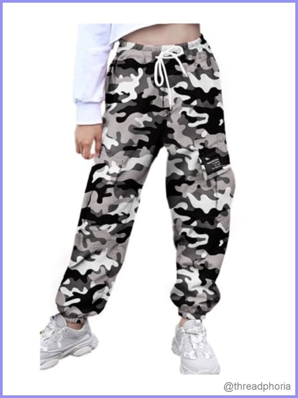 Cargo Drawstring Jogger Pants for Women High Rise Tapered Sweatpants